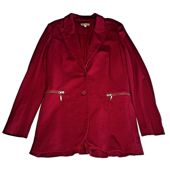 Diane Gilman Jackets & Blazers - DG2 by Diane Gilman 2 Button Blazer Jacket Zippered Pockets Burgundy Size Medium